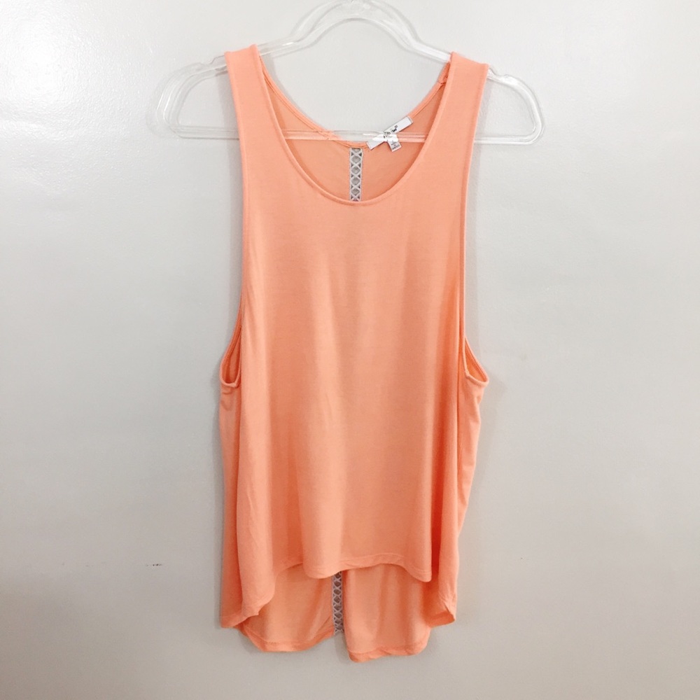 Papaya Tank high low with embroidery on back
